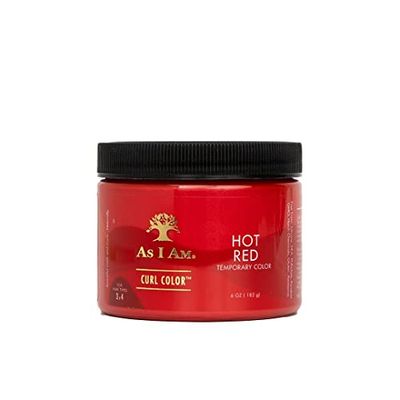 As I Am Curl Color - Hot Red - 6 ounce - Color &amp; Curling Gel - Temporary Color - Medium Hold - Vegan &amp; Cruelty Free