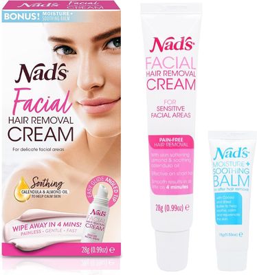 Nad&#39;s Gentle &amp; Soothing Facial Hair Removal For Women - Sensitive Depilatory Cream For Delicate Face Areas, 0.99 Oz (4446)