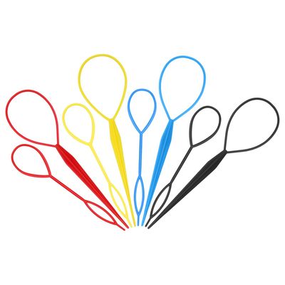 AHIER 8Pcs Hair Accessory Kit - Topsy Tail Ponytail Maker, French Braid Tool, Hair Braid Accessories, and 4 Color Hair Loops