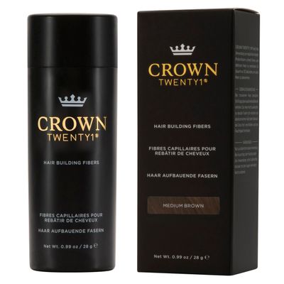CROWN Hair Building Fibers (28g) - Instantly Cover Fine & Thinning Hair for a Thicker, Fuller Look - A Natural Keratin Concealer - 13 Shades for Men & Women - Medium Brown