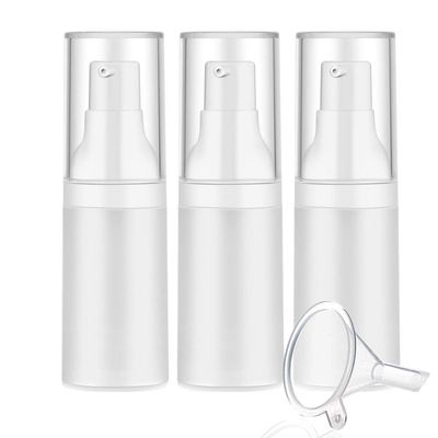 Mild East 3pcs 20ml Sterile Airless Pump Bottle with Funnel Easy to Carry and Fill Matte Lotion Bottles For Travel