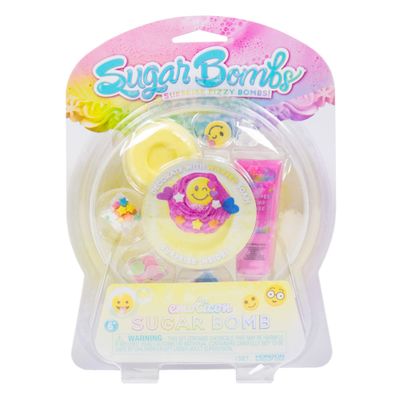Sugar Bombs by Horizon Group USA, Design &amp; Decorate Your Own Emoticon Themed Fizzing Bomb. Fizz In Bowl to Revel Hidden Surprise Gift. Embellish with Glitter, Confetti, Sprinkles &amp; More. Yellow &amp; Pink
