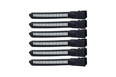 Cricket Super Grips Professional Salon Hair Clips for Styling, Cutting, Sectioning and Coloring, Rubberized Aluminum, 6-Pack, Black