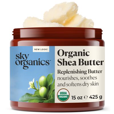 Sky Organics - Organic Shea Butter, 15 oz - Nourishes, Soothes, and Softens Dry Skin - Raw &amp; Undefined - Essential Fatty Acids &amp; Antioxidants - Natural, Vegan &amp; Cruelty Free - Skin Care &amp; Self Care