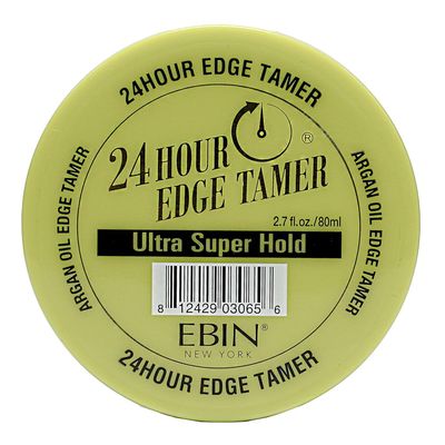 EBIN NEW YORK 24 Hour Edge Tamer Ultra Super Hold 2.7 fl.oz/80ml No Flaking, Smooth Shine, Argan &amp; Castor Oil, Strong Edge Control Gel, Edge gel