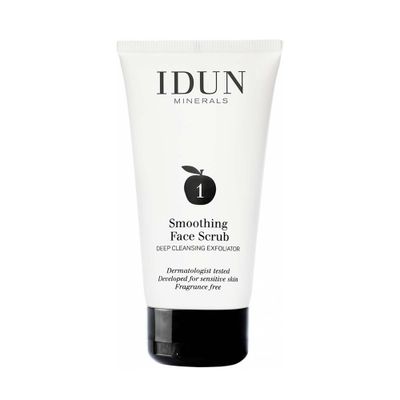 Idun Minerals Smoothing Face Scrub - For Renewed, Deeply Cleansed And Brighter Skin - Soft Creamy Texture - Soften The Skin - Removes Dead Skin Cells - Removes Impurities From The Skin - 2.53 Oz