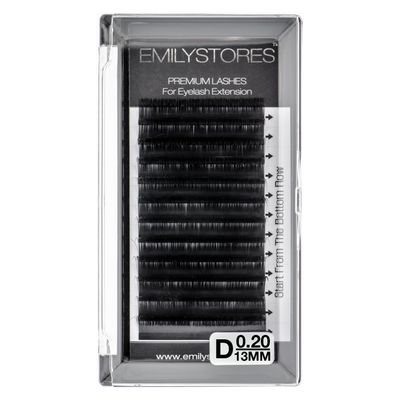 EMILYSTORES Eyelash Extensions 0.20mm Thickness D Curl Length 13mm Individual Eye Lashes Single Size For Lash Extension (0.20,D,13mm)