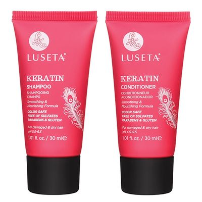 Luseta Keratin Shampoo and Conditioner Smooth and Hydrate Dry Damaged Hair Great for Color Treated Hair Sulfate Free and Gluten Free1.01 Fl Oz2