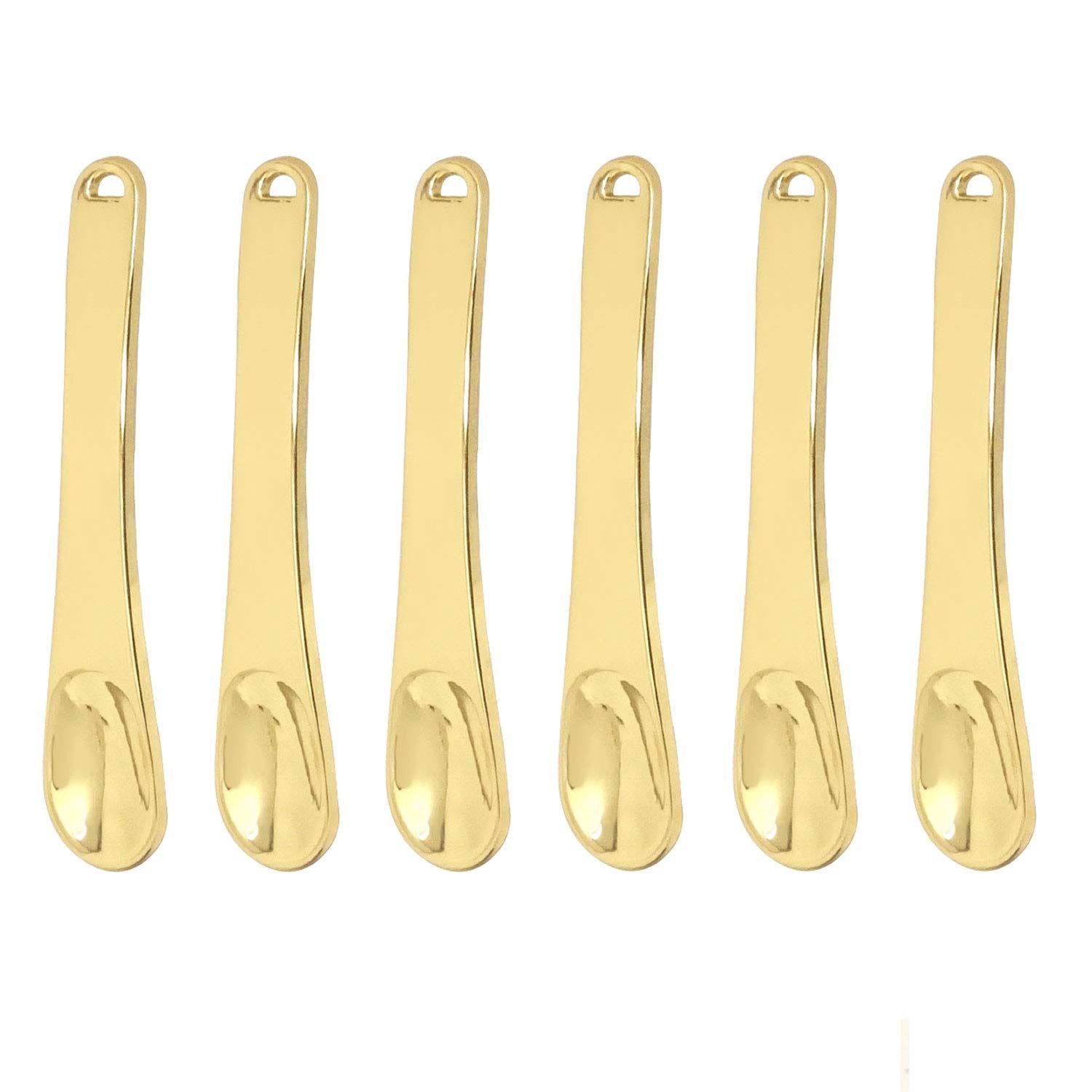 Honbay 6PCS Mini Zinc Alloy Makeup Spatula Cosmetic Facial Cream Spoon Beauty Scoop for Mixing Makeup