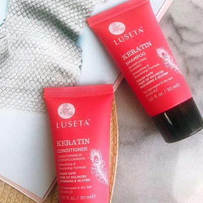 Luseta Keratin Shampoo and Conditioner Smooth and Hydrate Dry Damaged Hair Great for Color Treated Hair Sulfate Free and Gluten Free1.01 Fl Oz2