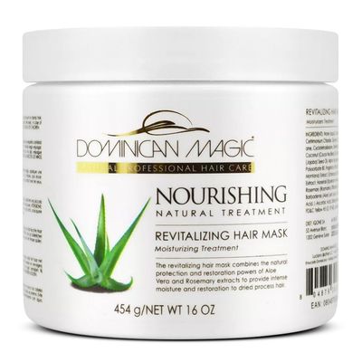 DOMINICAN MAGIC Nourishing Revitalizing Hair Mask with Aloe Vera, Hair Treatment, Deep Repair &amp; Revitalize for Dry, Damaged Hair, All Hair Types, 16oz