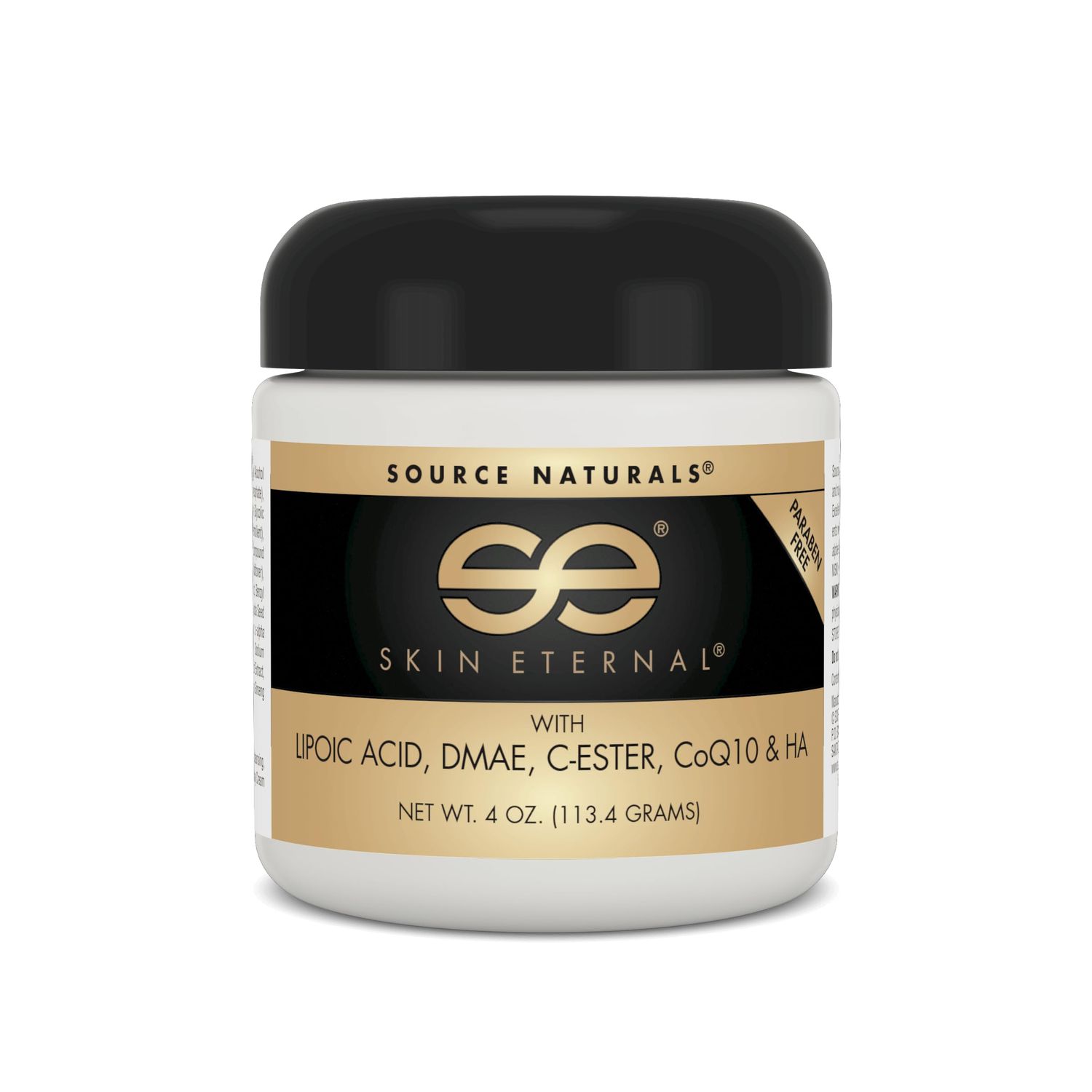 Source Naturals Skin Eternal Cream - Paraben Free With Lipoic Acid, DMAE, C-Ester, CoQ10 &amp; HA - 4 oz Original Formula