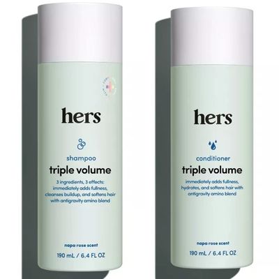 Hers Thickening Hair Shampoo 6.4 Fl Oz and Conditioner 6.4 Fl Oz Set. Helps Hair Look &amp; Feel Thicker. Vegan, Paraben, Sulfate, Cruelty Free