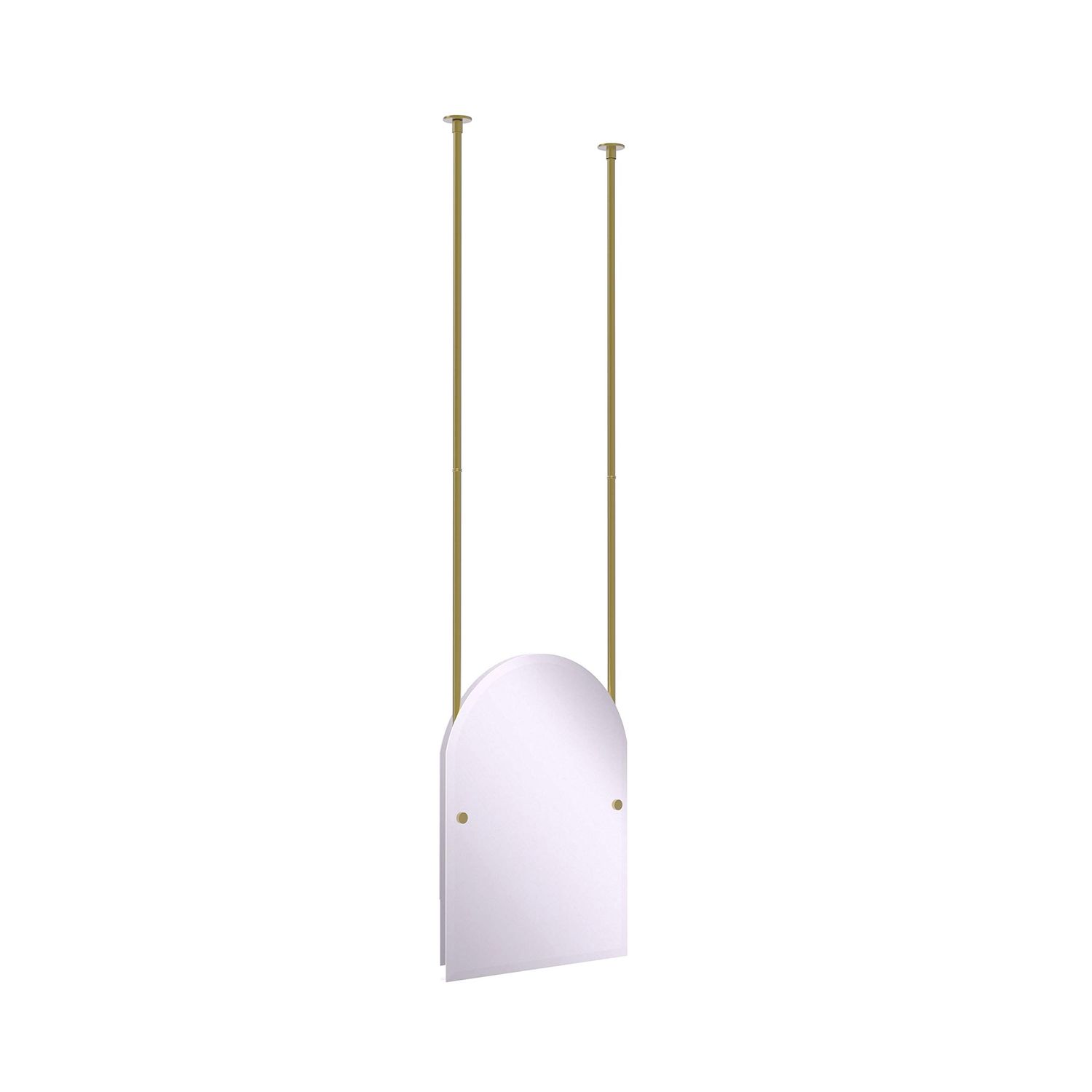 Allied Brass CH-94-SBR Arched Top Ceiling Hung Mirror, Satin Brass