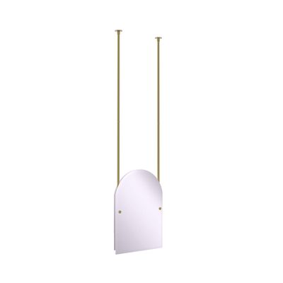Allied Brass CH-94-SBR Arched Top Ceiling Hung Mirror, Satin Brass
