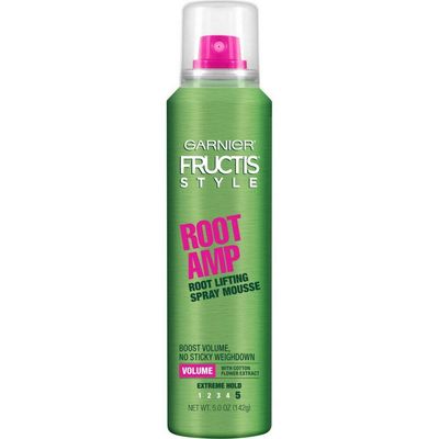 Garnier Fructis Style Root Amp Lifting Spray Mousse, Extreme Hold, 5.0 Oz, 1 Count (Packaging May Vary)