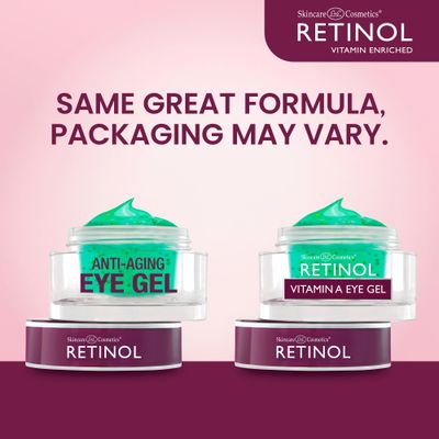 Retinol Vitamin A Eye Gel - Anti-Aging, Reduces Puffiness &amp; Dark Circles, Restores Elasticity, 15ml