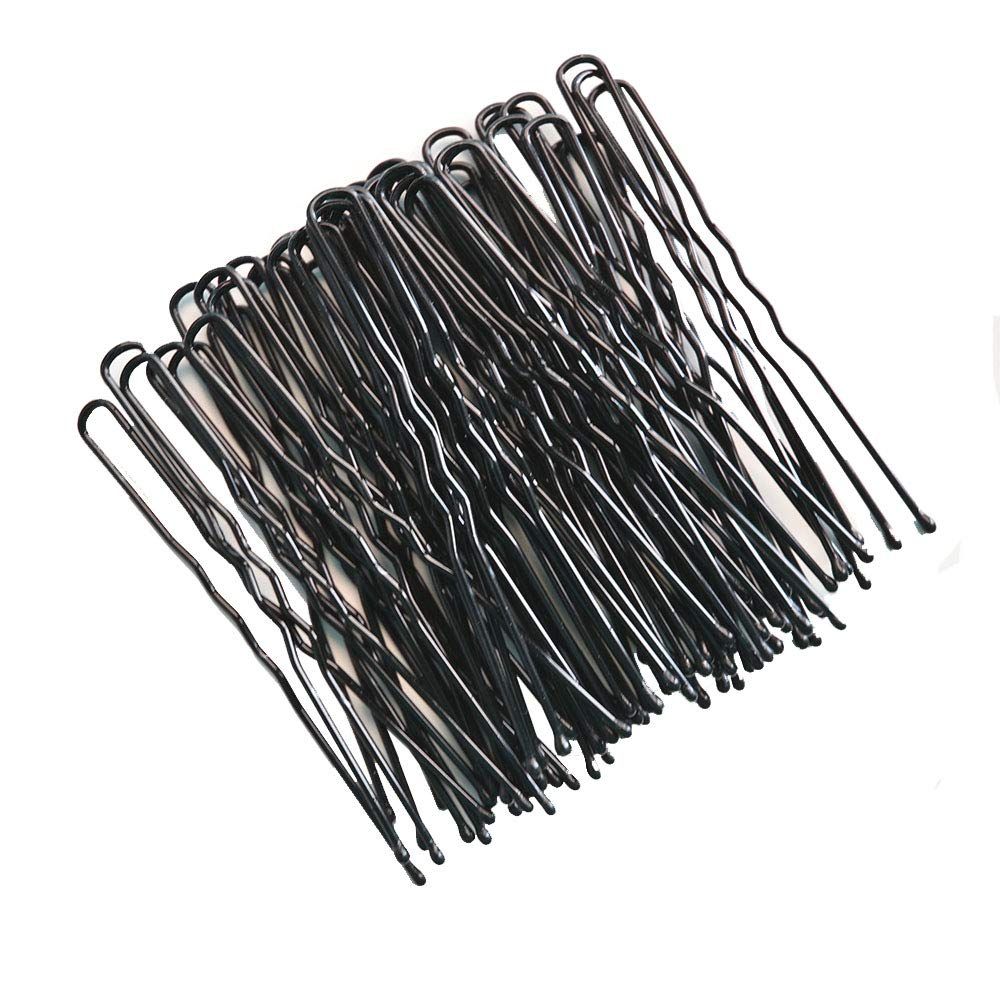 Leline&#39;s Black Hair Pins 50 Pieces, U Shaped Pins, Bun Hair Pin Kit for Women Girls, 2.4 inches