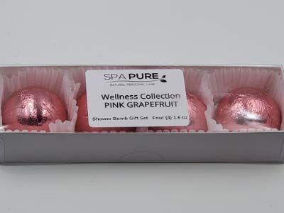 Spa Pure Pink Grapefruit Aromatherapy Shower Steamers Bombs - Shower Bombs with Essential Oils - Unisex Bath Melts - Self Care and Relaxation Shower Steamer - Enjoy Spa at Home - (4 Count)
