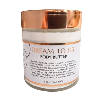 WFG WATERFALL GLEN SOAP COMPANY, LLC, Dream to Fly body butter, lilac and lily of the valley, shea butter, all over body moisturizer