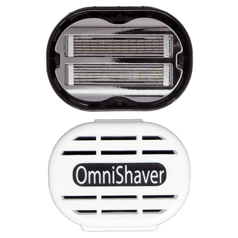 Premium Omnishaver with White Travel Case - The Fastest Way to Shave Head, Legs, Arms, Body | an Alternative to Disposable Shaving Razors Self Cleans &amp; Strops During Use | Bald Head Shaver for Men