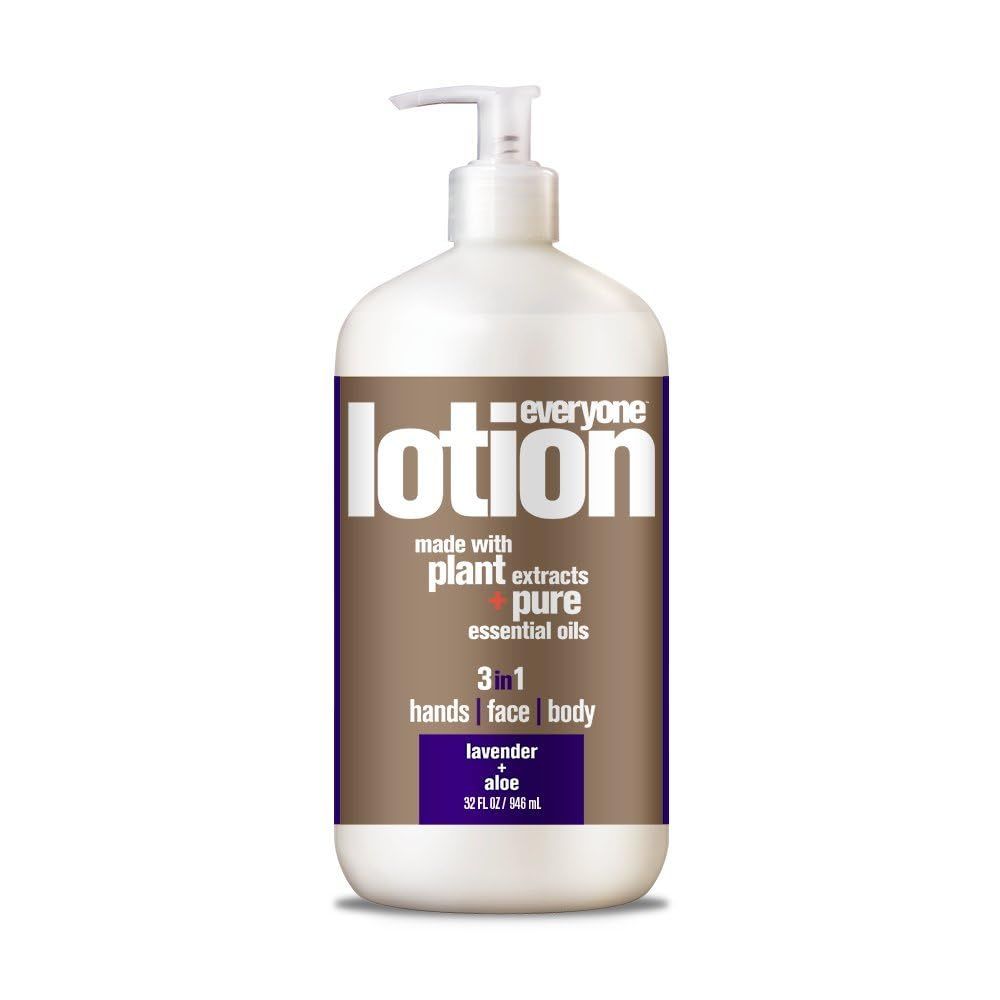Everyone Nourishing Hand and Body Lotion, 32 Ounce (Pack of 1), Lavender and Aloe, Plant-Based Lotion with Pure Essential Oils, Coconut Oil, Aloe Vera and Vitamin E
