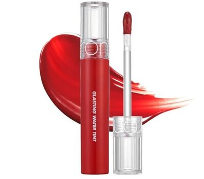 [rom&amp;nd] Glasting Water Tint 8 colors | Vivid color, Glossy Finish, Long-lasting, moisturizing, Highlighting, Natural-beauty | Lip Tint for Daily Use, K-beauty | 4g/0.14oz No.02 RED DROP