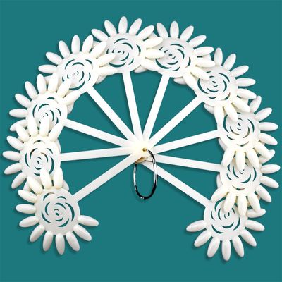 10pcs/wheel 120 Color Natural Sunflower Nail Polish Display Sticks w Ring False Nail Art Display Chart Practice Fan Wheel Tool, NT003
