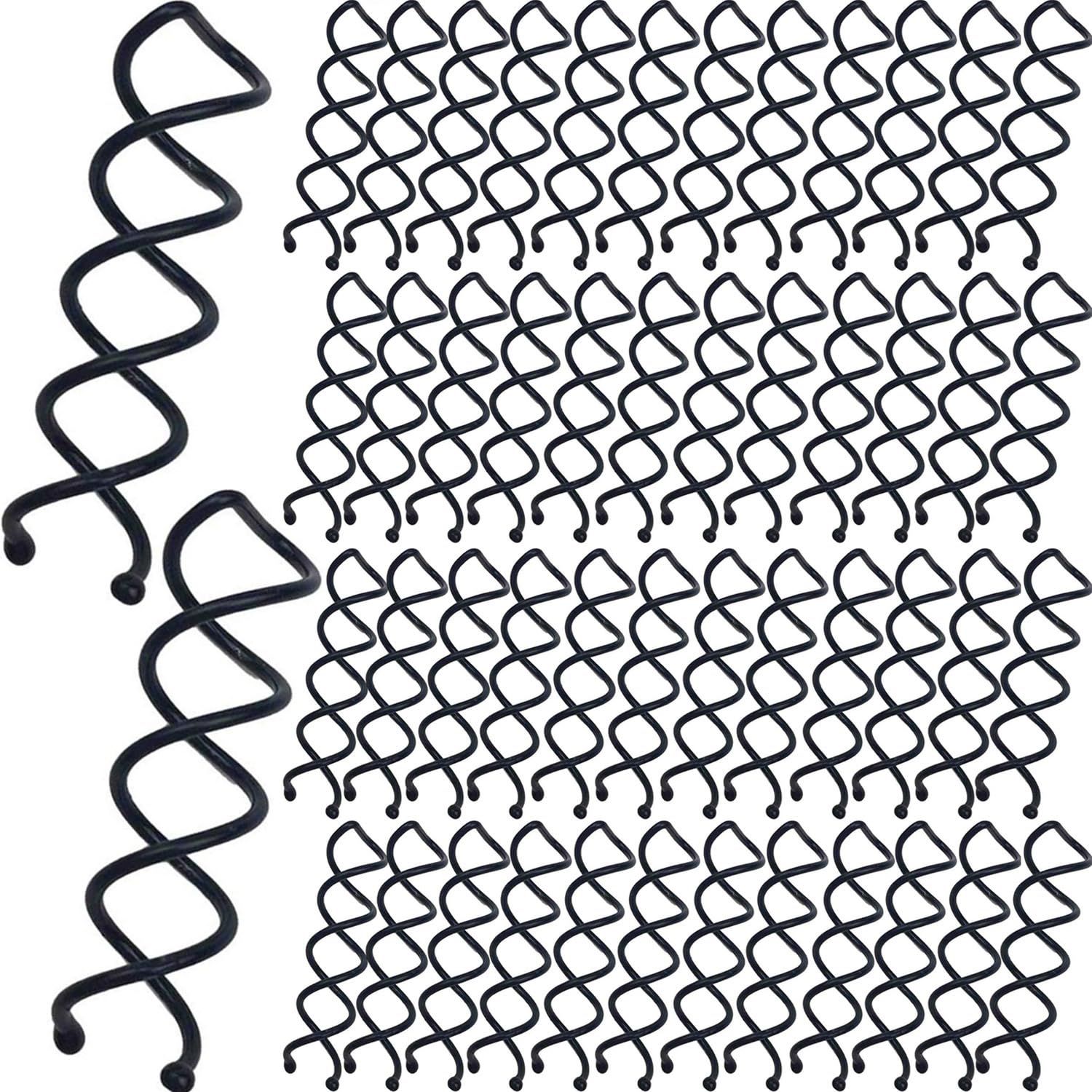 50Pcs Spiral Hair Pins, Non-Scratch Round Tips Hair Pins Spin Pins, Twist Hair Pins for Women Buns Girls, Hair Style DIY, Mini Bobby Pins Black