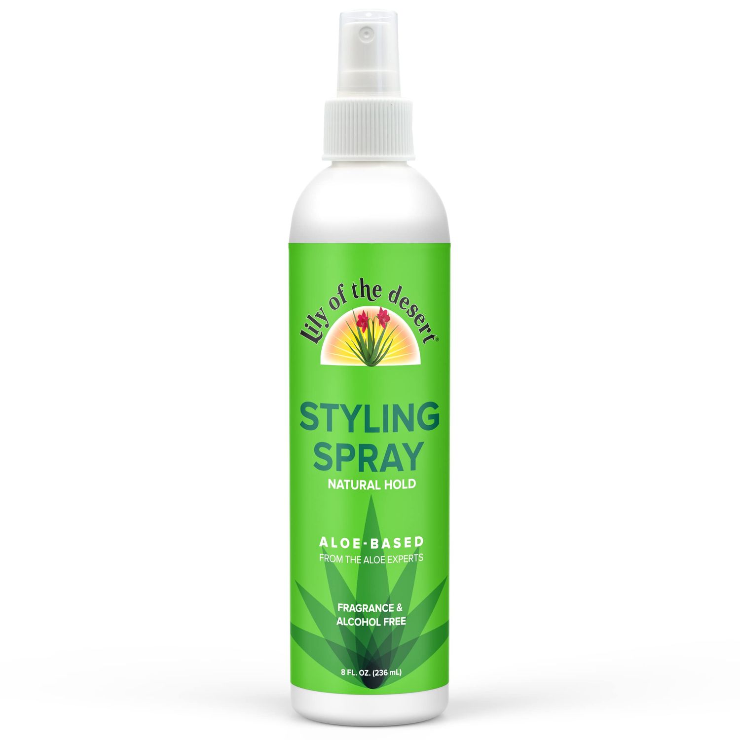 Lily Of The Desert Natural Hold Aloe Vera Hair Spray for All - Unscented, Alcohol-Free, Non-Aerosol, 8 Fl Oz