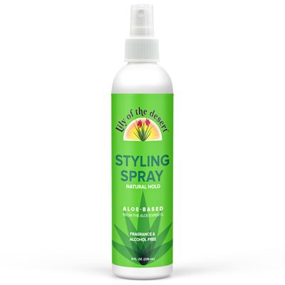 Lily Of The Desert Natural Hold Aloe Vera Hair Spray for All - Unscented, Alcohol-Free, Non-Aerosol, 8 Fl Oz