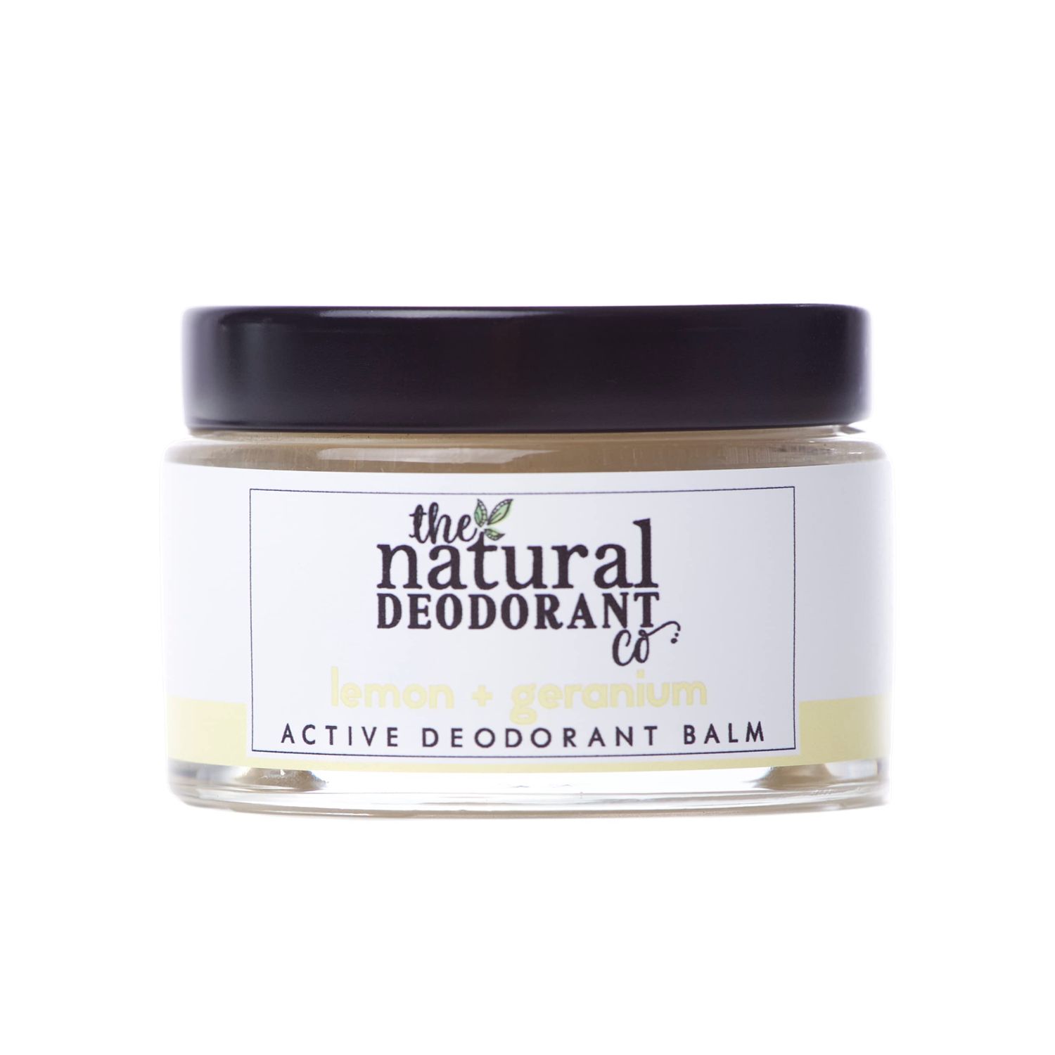 The Natural Deodorant Co, Active Deodorant Balm Lemon &amp; Geranium 55g, Aluminium Free, Plastic Free, Extra Strength