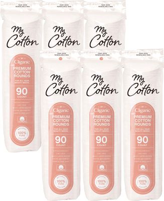 Cliganic My Cotton Premium Cotton Rounds for Face (540 Count) | Makeup Remover Pads, Hypoallergenic, Lint-Free | 100% Pure Cotton