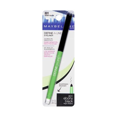 Maybelline Define-A-Line Eyeliner, Ebony Black [801], 1 ea (Pack of 2)