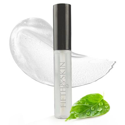 Fifth &amp; Skin BOTANICAL LIP GLOSS Natural - 90% Organic - Gluten Free - Cruelty Free - Velvety Feel - Moisturizing Vitamin Rich (Clear Glaze)