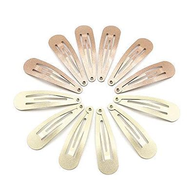 Dofash 5CM/2IN Metal Snap Hair Clips for Women Hair Barrettes Hair Grips Hair Accessories Girls Hair Clips 12 Count/Caramel Blonde