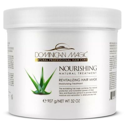 Dominican Magic Nourishing Revitalize Moisturizing Hair Mask with Aloe Vera &amp; Rosemary Extract - Hair Treatment for Damaged and Frizzy Natural Hair, 32 oz