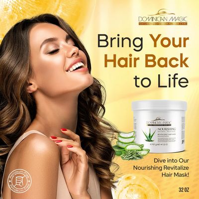 Dominican Magic Nourishing Revitalize Moisturizing Hair Mask with Aloe Vera &amp; Rosemary Extract - Hair Treatment for Damaged and Frizzy Natural Hair, 32 oz