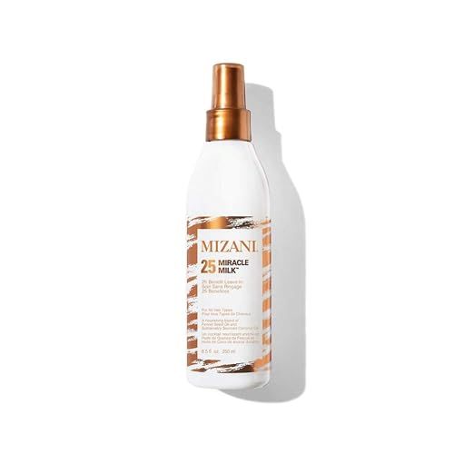 Mizani 25 Miracle Milk Leave-In Conditioner | Heat Protectant Spray to Detangle &amp; Hydrate Hair | Leave In Hair Treatment | With Coconut Oil | For Frizzy &amp; Curly Hair | 8.5 Fl. Oz.
