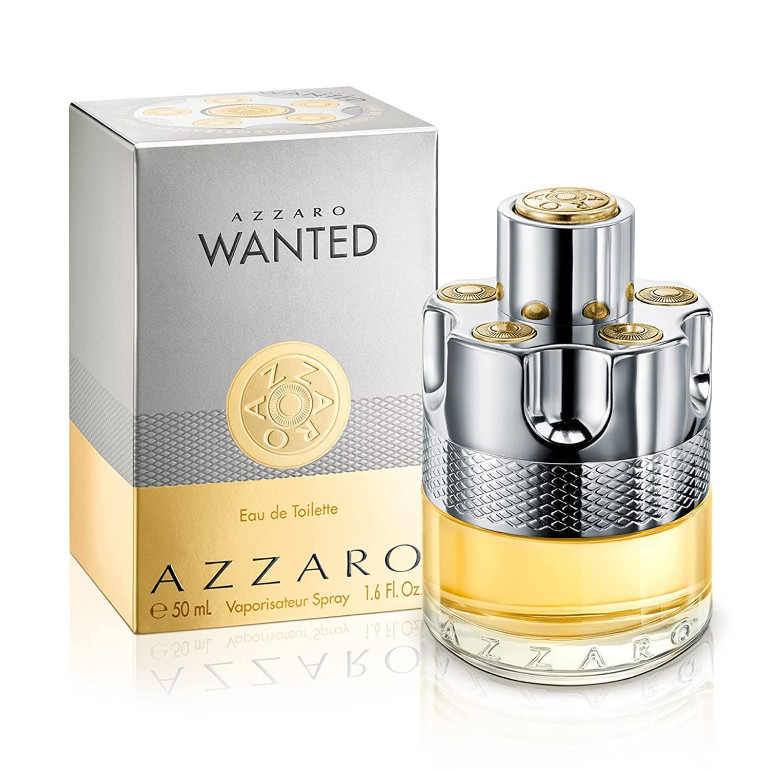 Azzaro Wanted Eau de Toilette - Woody, Citrus &amp; Spicy Men&#39;s Cologne with Cardamom, Lemon, Vetiver - Travel Size, 1.6 oz