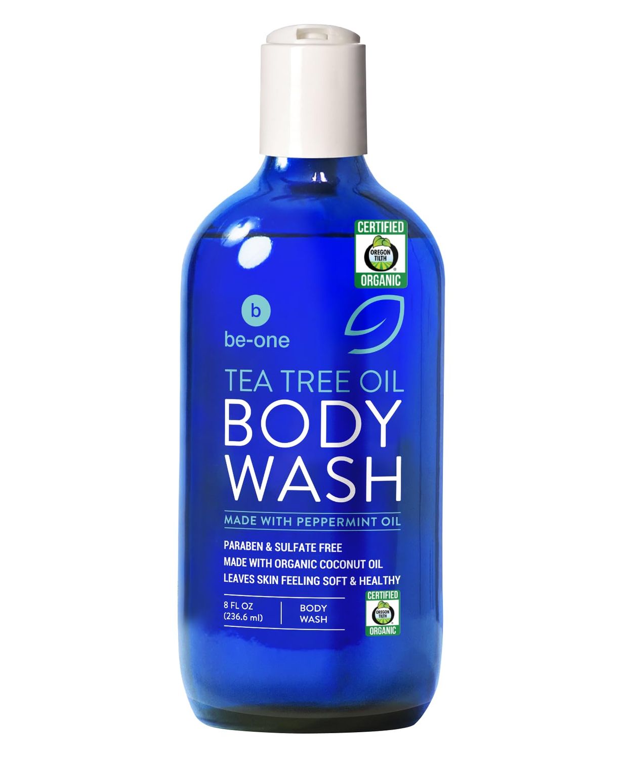 Certified Organic Tea Tree Body Wash by Be-One - Jock Itch - Athletes Foot - Ringworm - Acne - Eczema - Vegan - For Men &amp; Women - Paraben &amp; Sulfate Free - Sensitive - Natural - MADE IN USA