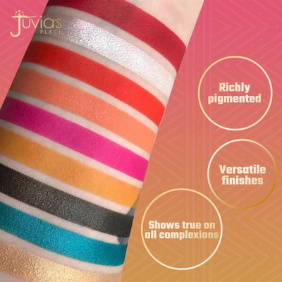 Juvia's Place Palette The Festival - Bold Coral, Red, Glittery Neutrals, Shades of 9, Bold and Fiery Palette, Pigmented Makeup Palette Eye Color &amp; Shine