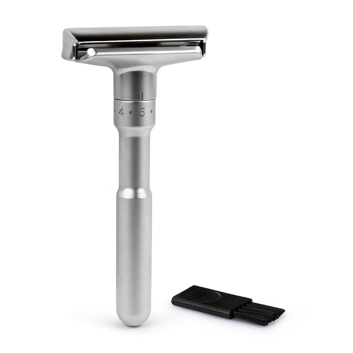 QSHAVE Adjustable Double Edge Classic Safety Razor (1 Razor &amp; 5 pcs Titanium Coated Blades)