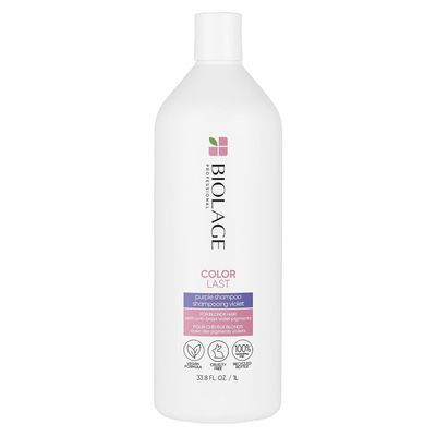 Biolage Color Last Purple Shampoo | Neutralizes Brass &amp; Unwanted Yellow Tones | With Fig &amp; Orchid | Paraben-Free | For Color Treated Hair | Vegan | Cruelty Free | Professional Shampoo | 33.8 Fl. Oz