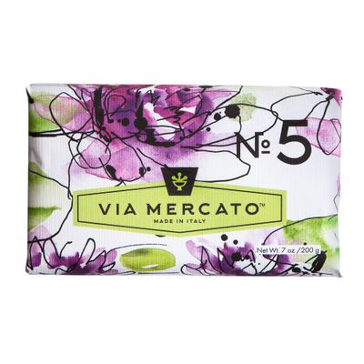 Via Mercato Italian Soap Bar (200 g), No. 5 - Waterlily &amp; Sandalwood