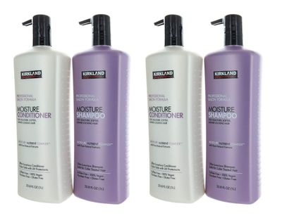 Kirkland Signature Professional Salon Formula Shampoo &amp; Conditioner Bundle- Includes Two Moisture Shampoo and Two Conditioner, (33.8 Fl. Oz Each)