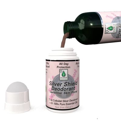 Silver Shield Deodorant - Sensitive Skin Formula - Floral Scent | All Natural Colloidal Silver Deodorant (2X Refill, 4 oz.)