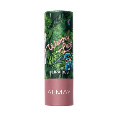 Almay Lip Vibes Lipstick with Vitamin E Oil &amp; Shea Butter, Matte Finish, Hypoallergenic, Worry Less, 0.14 Oz