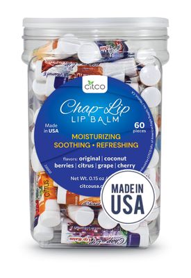 Chap-Lip Lip Balm Vitamin E Lip Balm with Coconut Oil - Lip Moisturizer Treatment - Soothing, &amp; Refreshing, Total Hydration Treatment &amp; Lip Therapy - Assortment of 6 Refreshing Flavors, 60 Count