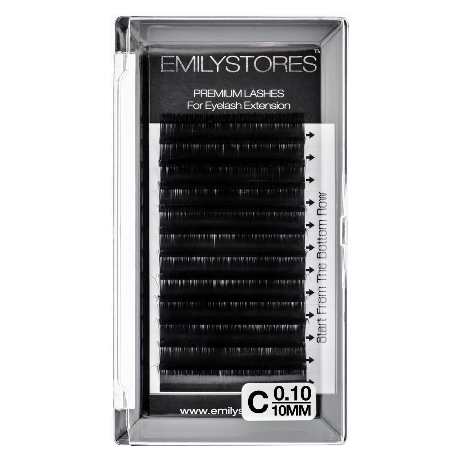 EMILYSTORES Eyelash Extensions 0.10mm Thickness C Curl Length 10mm Individual Volume Natural-Looking eyelashes Single Size For Lash Extension (0.10,C,10mm)